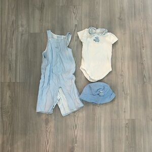 Janie and Jack Blue Checkered Baby Outfit